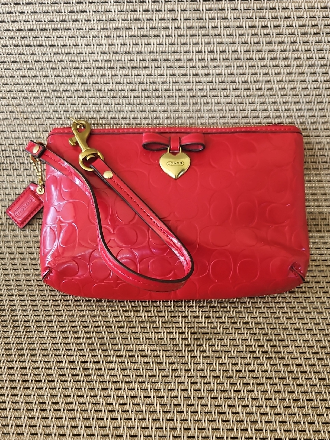 Coach Wristlet Red Vinyl Coach Wallet Red Coach Wristlet